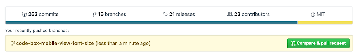Compare and Pull Request Compare and Pull Request