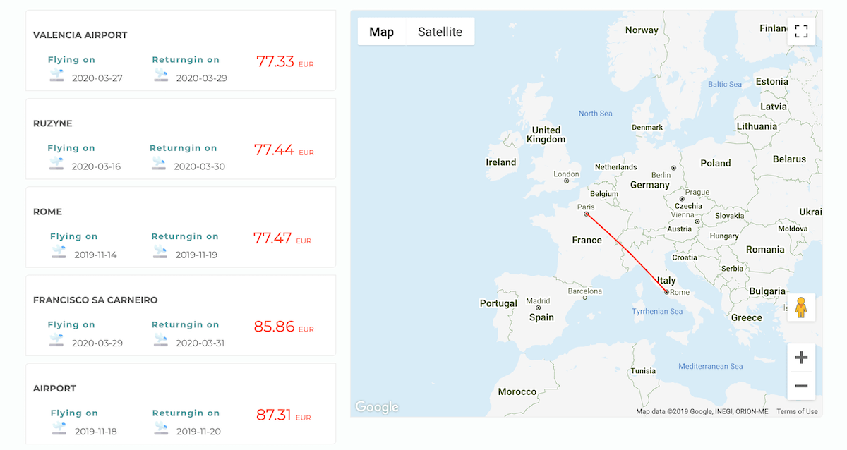 flyaway.com destinations map view